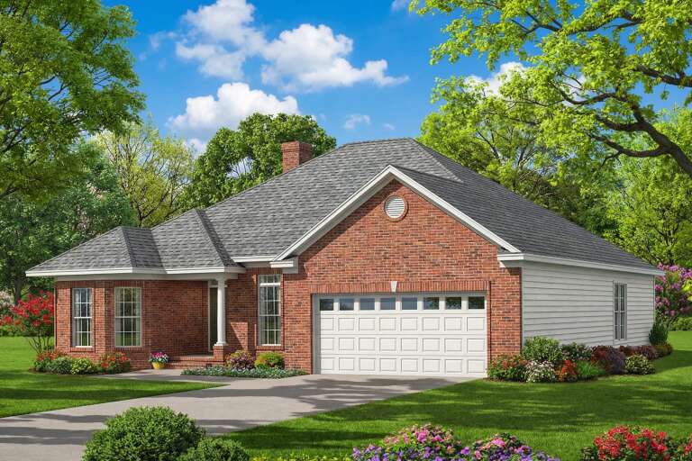 House Plan House Plan #3243 Angled Front Elevation
