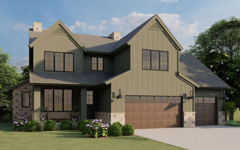 House Plan House Plan #32431 Angled Front Elevation