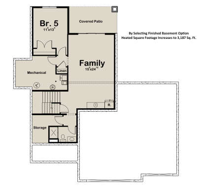 Basement for House Plan #1935-00034