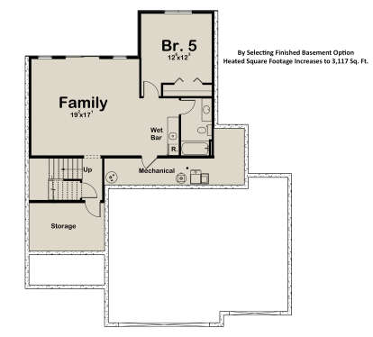 Basement for House Plan #1935-00038