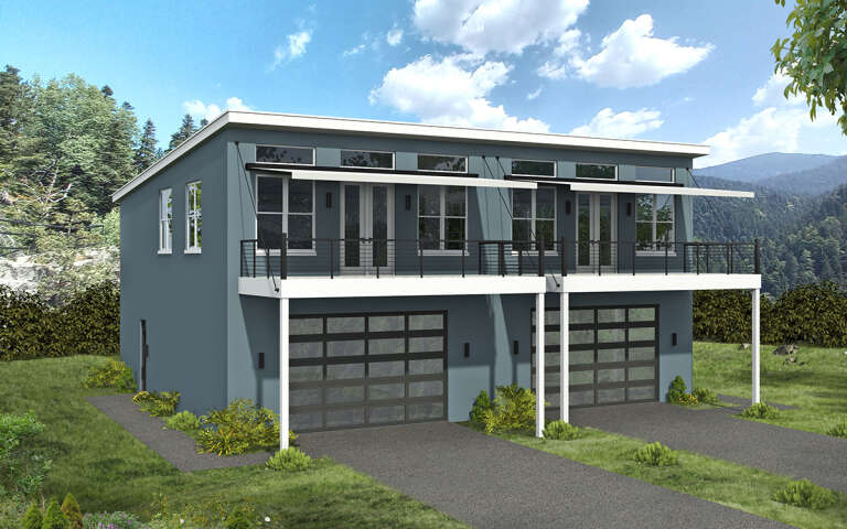 House Plan House Plan #32440 Angled Front Elevation
