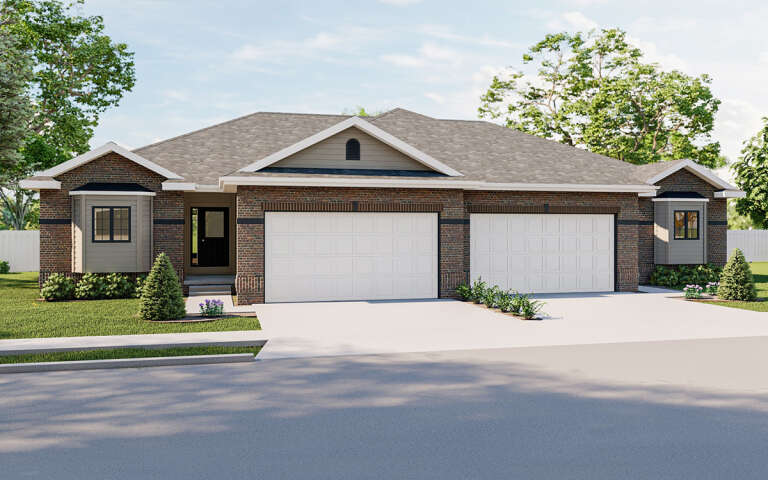 House Plan House Plan #32445 Angled Front Elevation