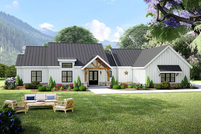 House Plan House Plan #32448 Angled Front Elevation