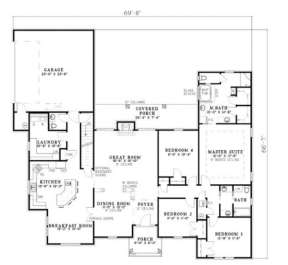 Floorplan 1 for House Plan #110-00132
