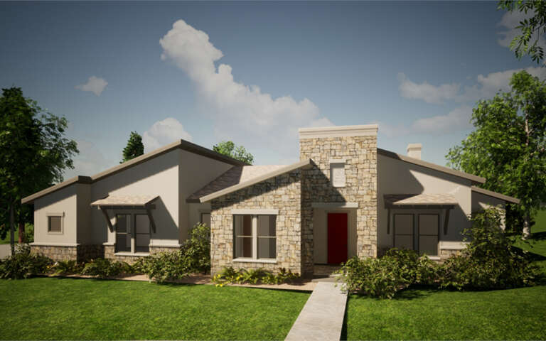 House Plan House Plan #32465 Angled Front Elevation