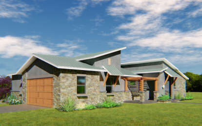 Contemporary House Plan #8292-00002 Elevation Photo