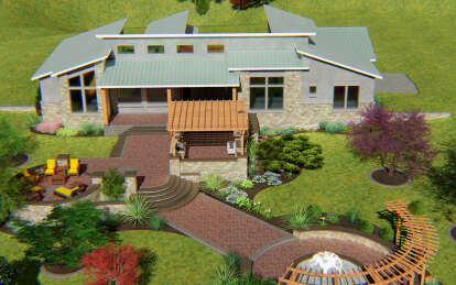 Contemporary House Plan #8292-00002 Elevation Photo