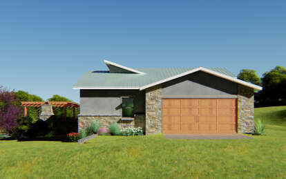 Contemporary House Plan #8292-00002 Elevation Photo