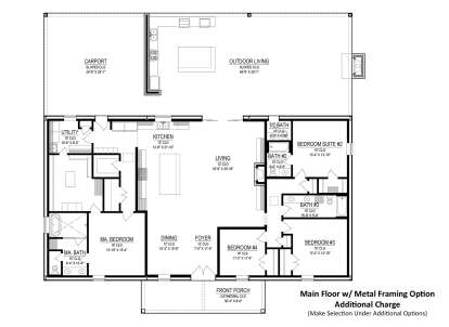 Main Floor w/ Alternate Framing Option for House Plan #2473-00008
