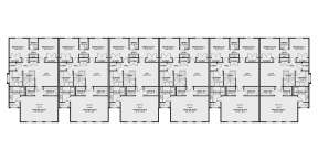 Modern Farmhouse Sixplex Plan - 2,110 Square Feet, 3 Bedrooms, 2.5 ...