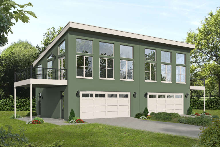 House Plan House Plan #32477 Angled Front Elevation