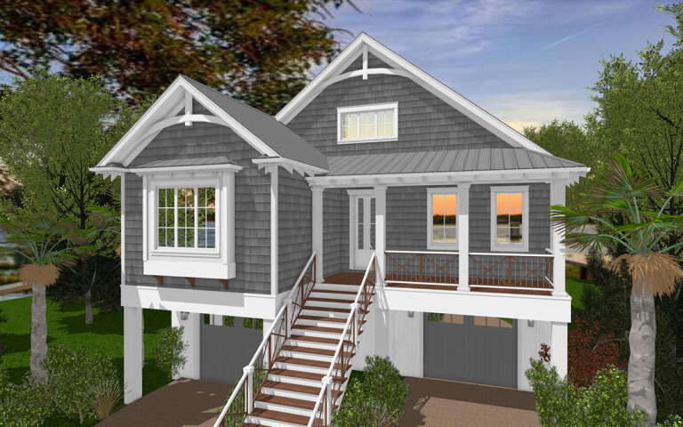 House Plan House Plan #32481 Angled Front Elevation