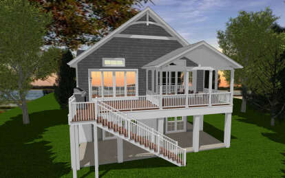Coastal House Plan #6316-00019 Elevation Photo