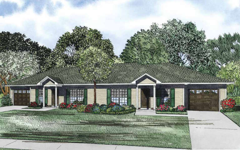House Plan House Plan #32489 Angled Front Elevation
