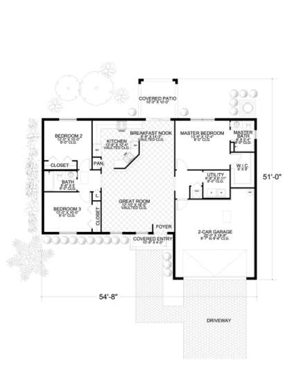 Floorplan 1 for House Plan #168-00008