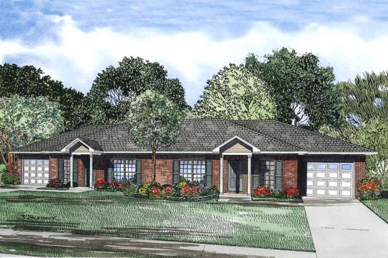 House Plan House Plan #32490 Angled Front Elevation