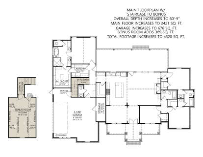 Main Floor w/ Optional Bonus Room for House Plan #4534-00137