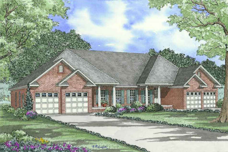 House Plan House Plan #32493 Angled Front Elevation