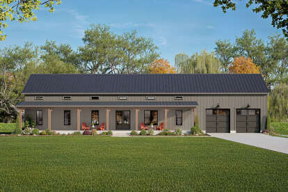 Barn House Plan #009-00432 Elevation Photo