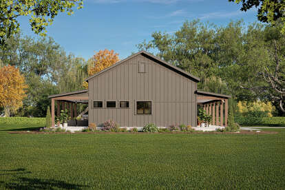 Barn House Plan #009-00432 Elevation Photo