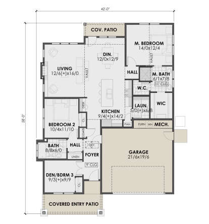 Floorplan 1 for House Plan #7011-00002