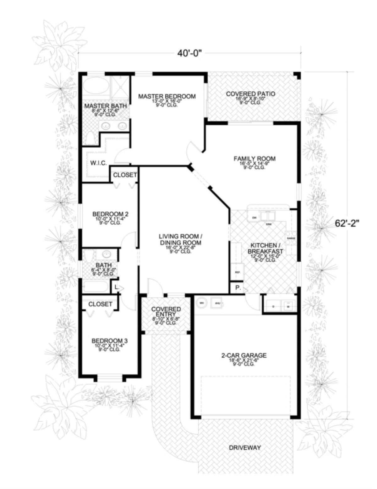 Floorplan 1 for House Plan #168-00009