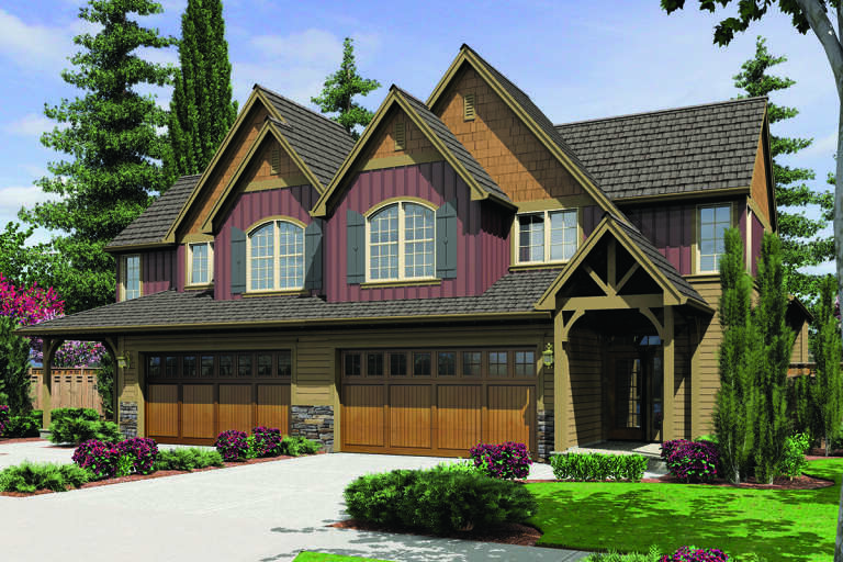 House Plan House Plan #32500 Angled Front Elevation