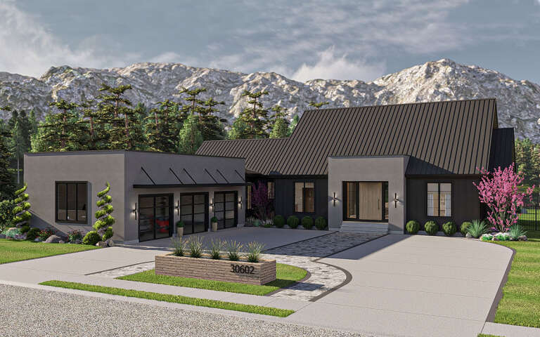 House Plan House Plan #32501 Angled Front Elevation