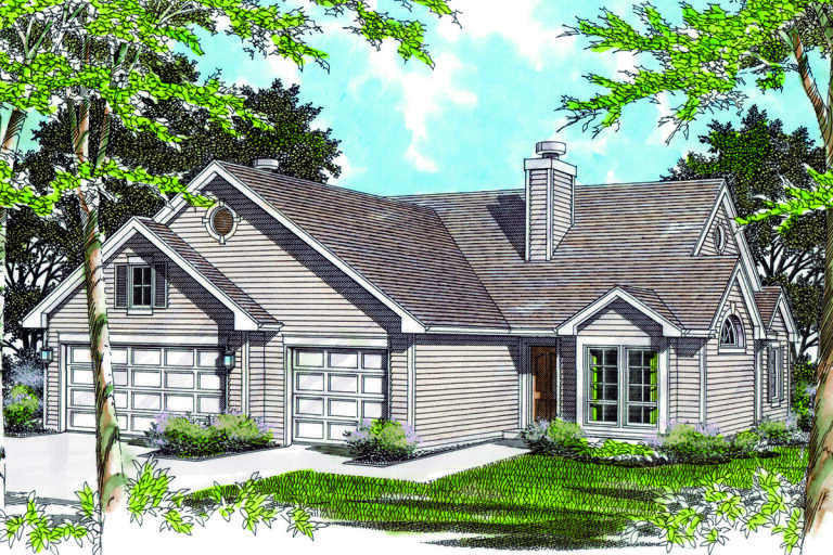 House Plan House Plan #32511 Angled Front Elevation