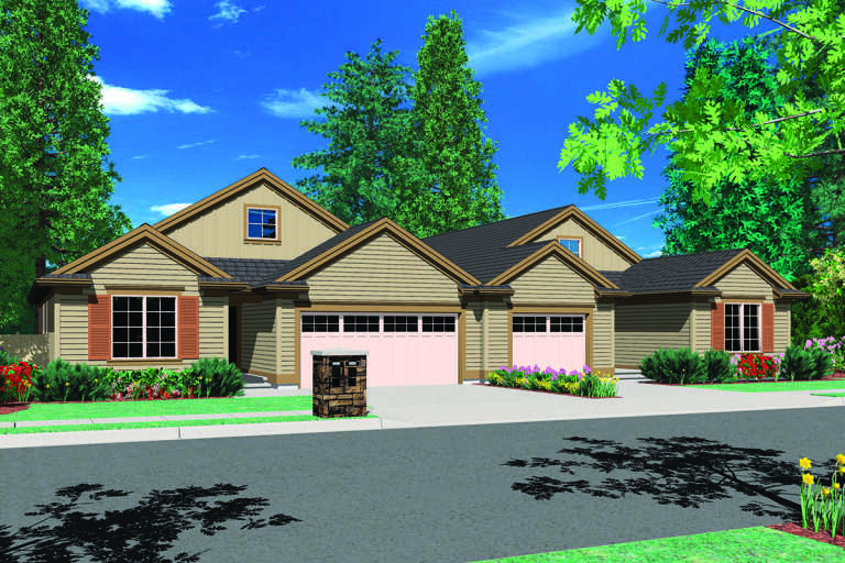 House Plan House Plan #32512 Angled Front Elevation