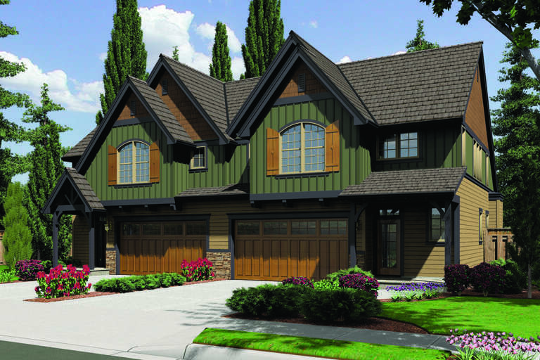 House Plan House Plan #32518 Angled Front Elevation