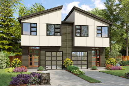 Contemporary House Plan #2559-01090 Elevation Photo