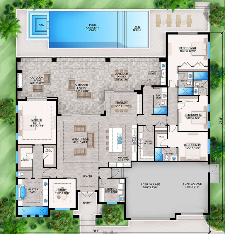 House Plan House Plan #32522 Drawing 1