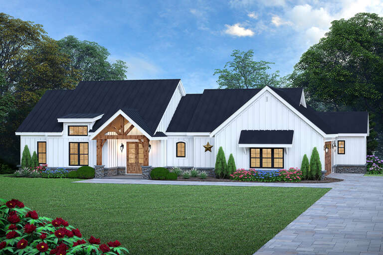 House Plan House Plan #32523 Angled Front Elevation