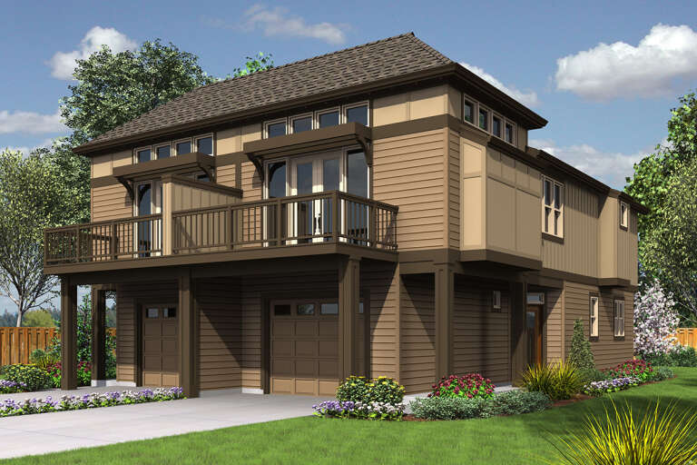 House Plan House Plan #32525 Angled Front Elevation