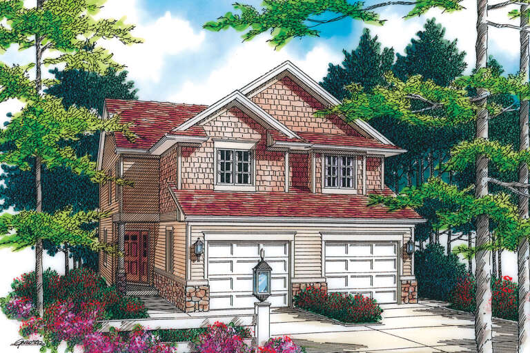 House Plan House Plan #32527 Angled Front Elevation