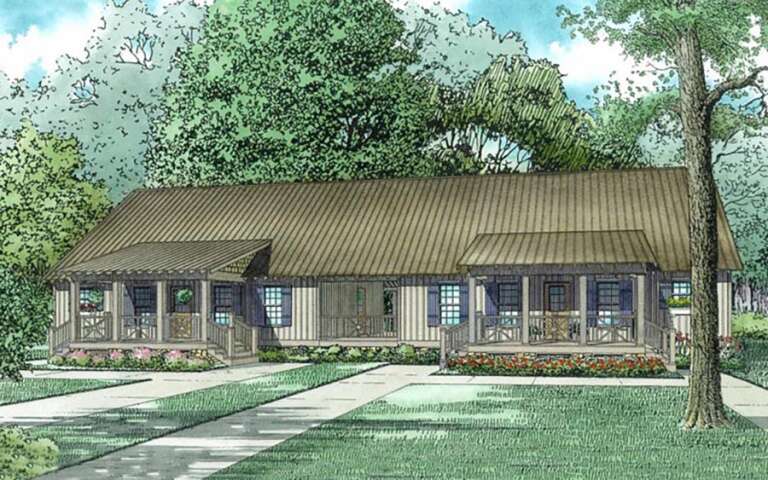 House Plan House Plan #32538 Angled Front Elevation