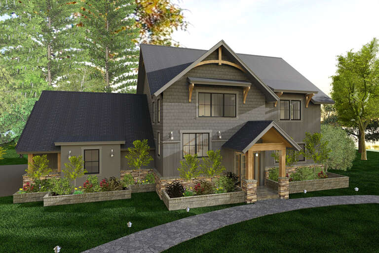 House Plan House Plan #32545 Angled Front Elevation