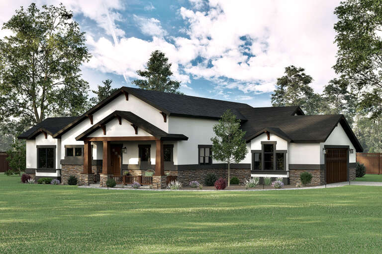 House Plan House Plan #32549 Angled Front Elevation