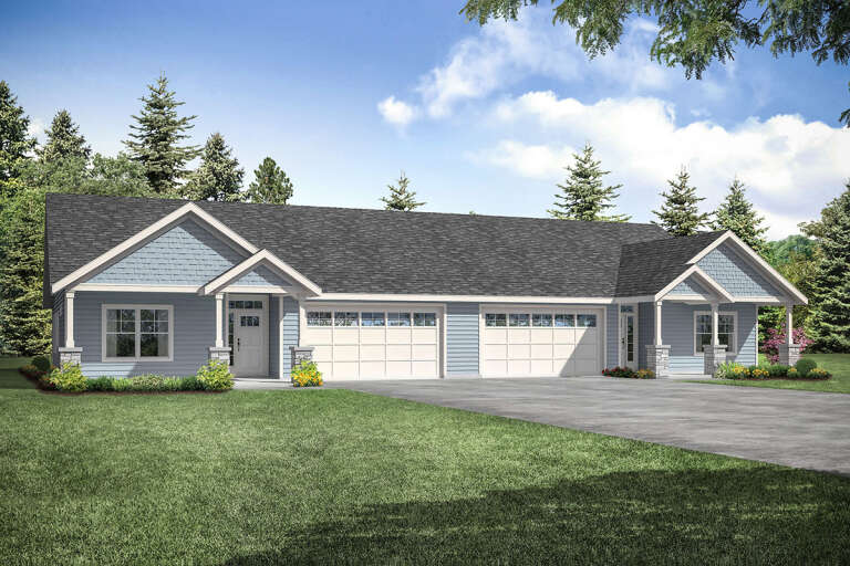 House Plan House Plan #32557 Angled Front Elevation