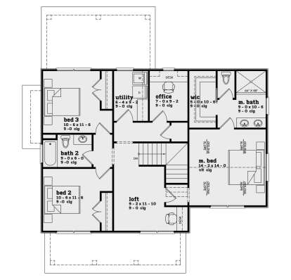 Second Floor for House Plan #7174-00030