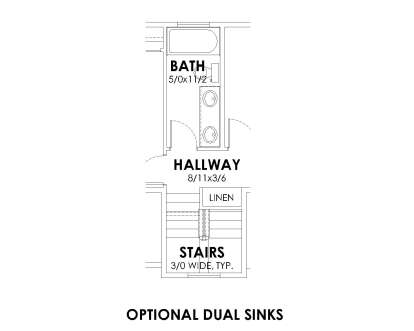 Alternate Second Floor Layout for House Plan #7011-00003