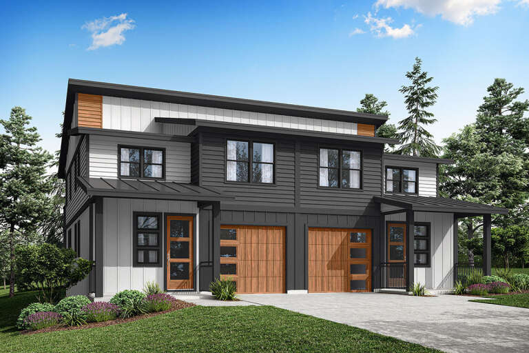 House Plan House Plan #32563 Angled Front Elevation