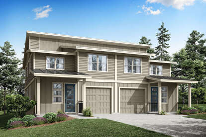 Modern House Plan #035-01118 Elevation Photo