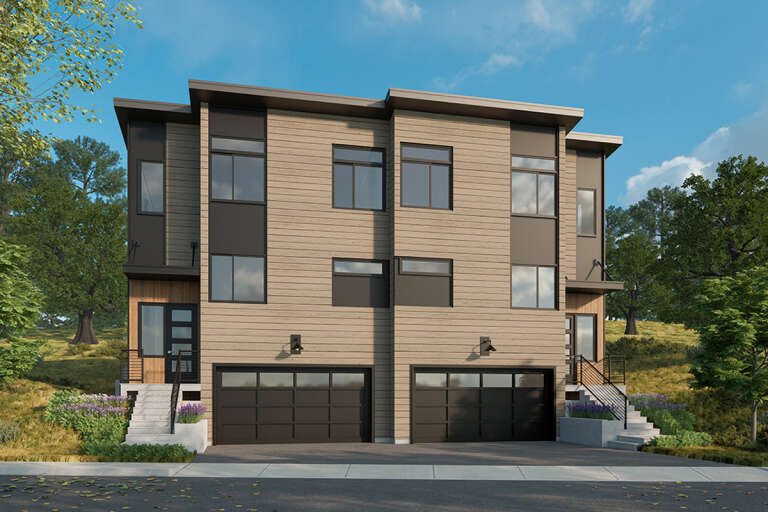 House Plan House Plan #32564 Angled Front Elevation