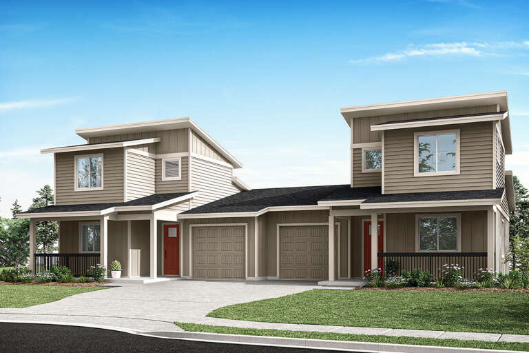 House Plan House Plan #32565 Angled Front Elevation