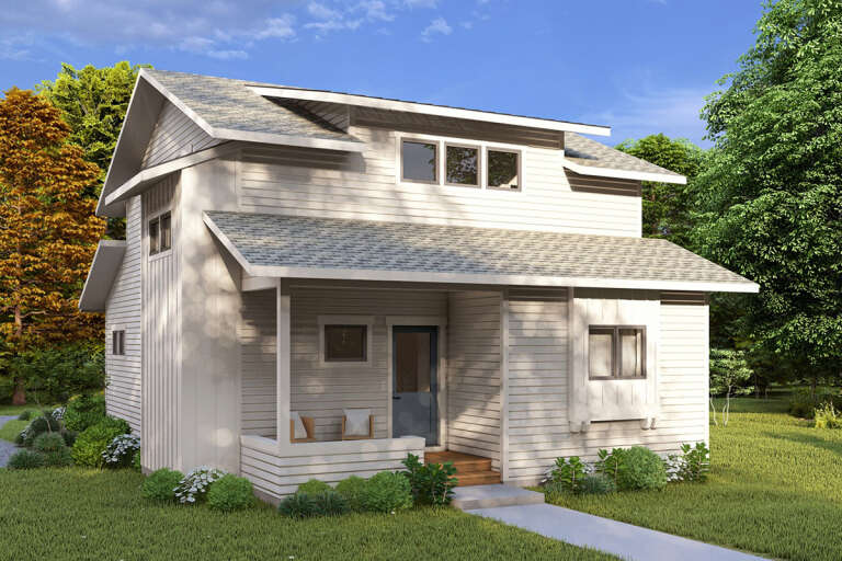 House Plan House Plan #32566 Angled Front Elevation