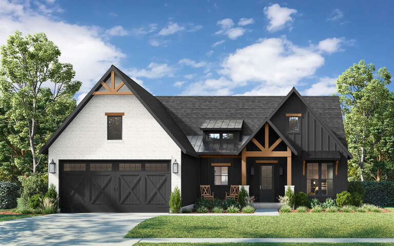 House Plan House Plan #32572 Angled Front Elevation