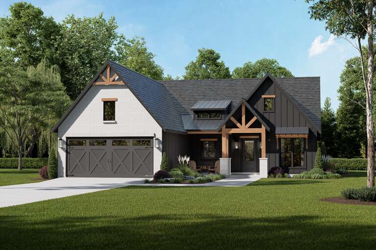 Modern Farmhouse Plan - 1,939 Square Feet, 4 Bedrooms, 2 Bathrooms ...