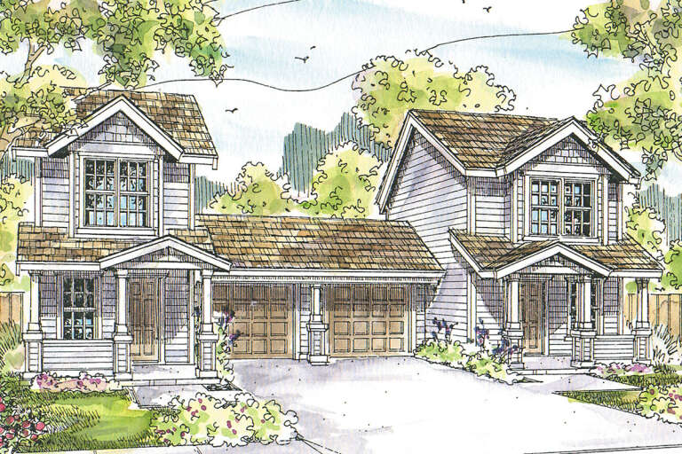 House Plan House Plan #32575 Angled Front Elevation